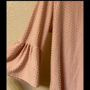 Baby Pink 3/4 Flair Sleeve Blouse